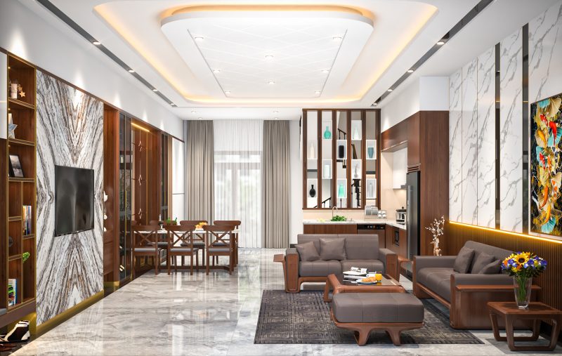 thiết kế nội ngoại thất tphcm Thiết kế nội thất nhà phố A Học