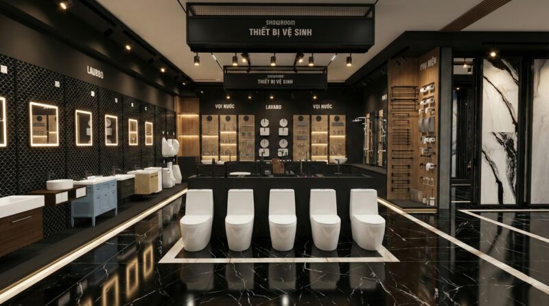 Phối cảnh 3D – Showroom thiết bị vệ sinh